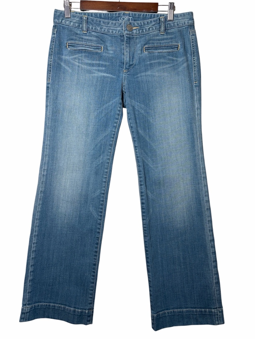 Loft Modern Trouser Wide Leg Denim Jean Size 8 Petite